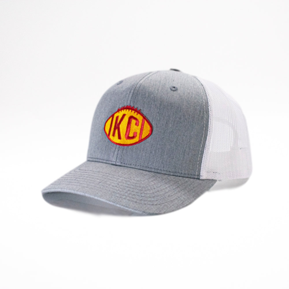 KC Football Trucker Hat | The Kansas City Clothing Co. Heather Grey/White