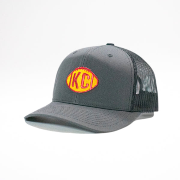 KC Football Trucker Hat | The Kansas City Clothing Co. Heather Grey/White